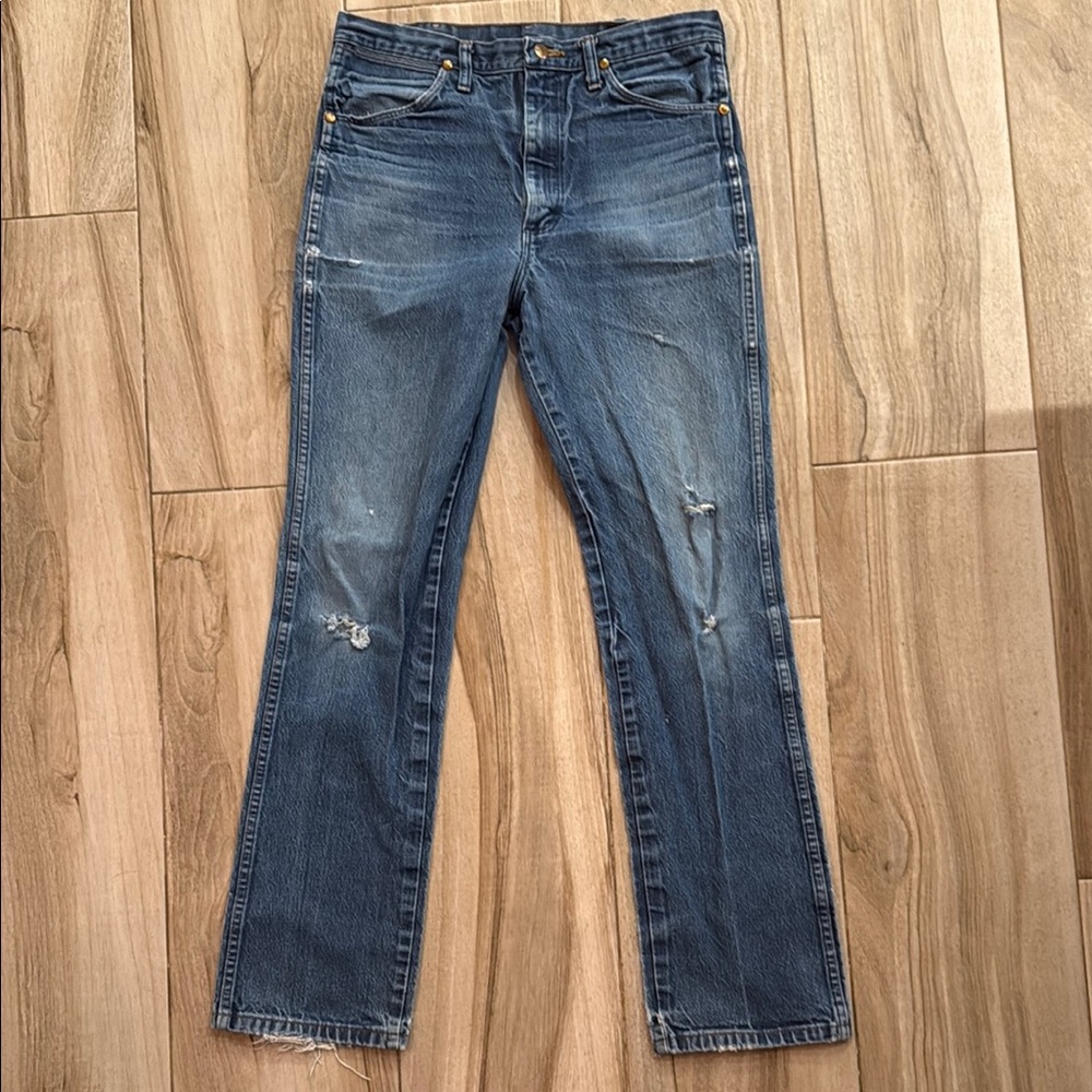 Men’s Vintage 70s USA Wrangler 0936DEN Cowboy Faded Denim Jeans 34x34